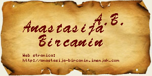 Anastasija Birčanin vizit kartica